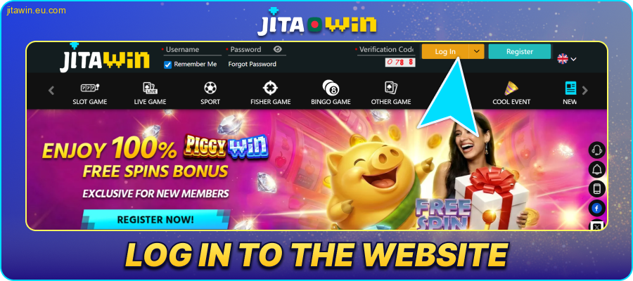 Log into the JitaWin Bangladesh account