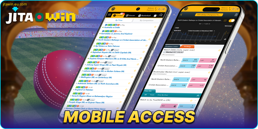 Place a cricket bet in the JitaWin BD mobile app