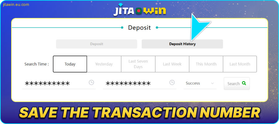 Check deposit history in JitaWin BD