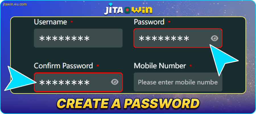 Enter a password in JitaWin BD