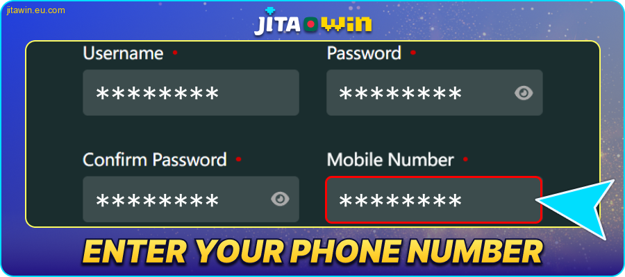 Enter your phone number in JitaWin Bangladesh