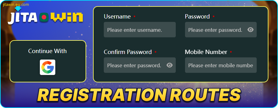 Account creation methods in JitaWin BD